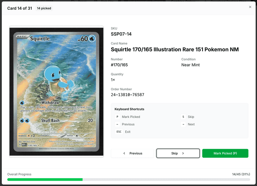 Interactive order picker