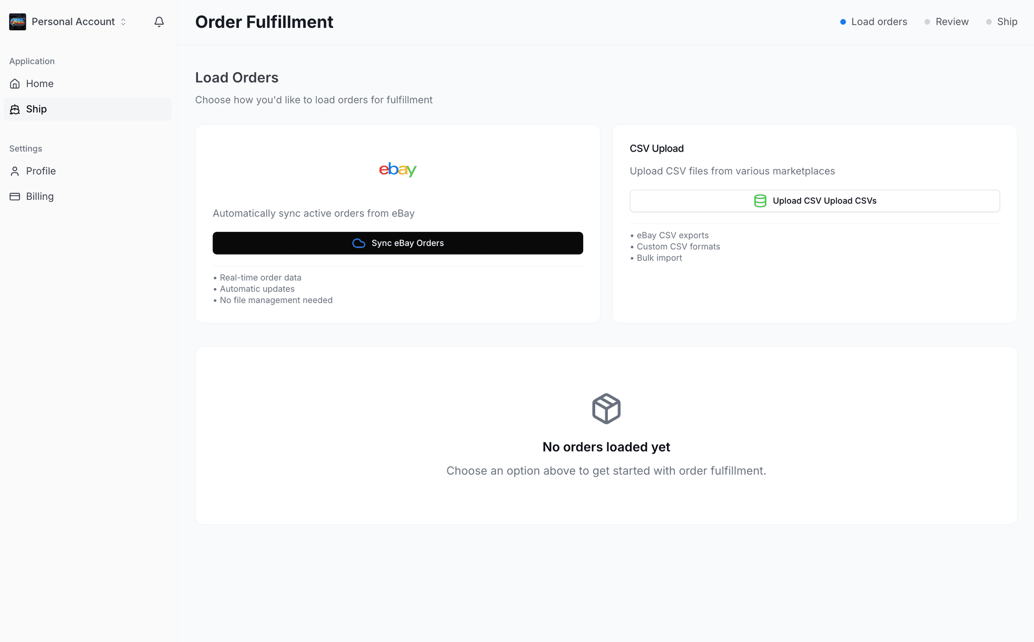 QuickShip Dashboard